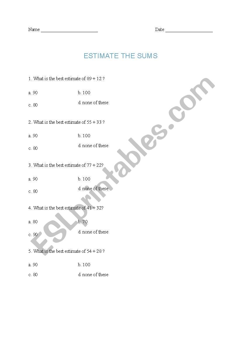 Estimate and Practice rounding numbers