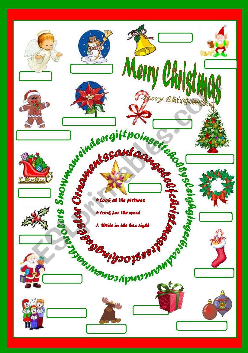 Merry Christmas(editable) worksheet