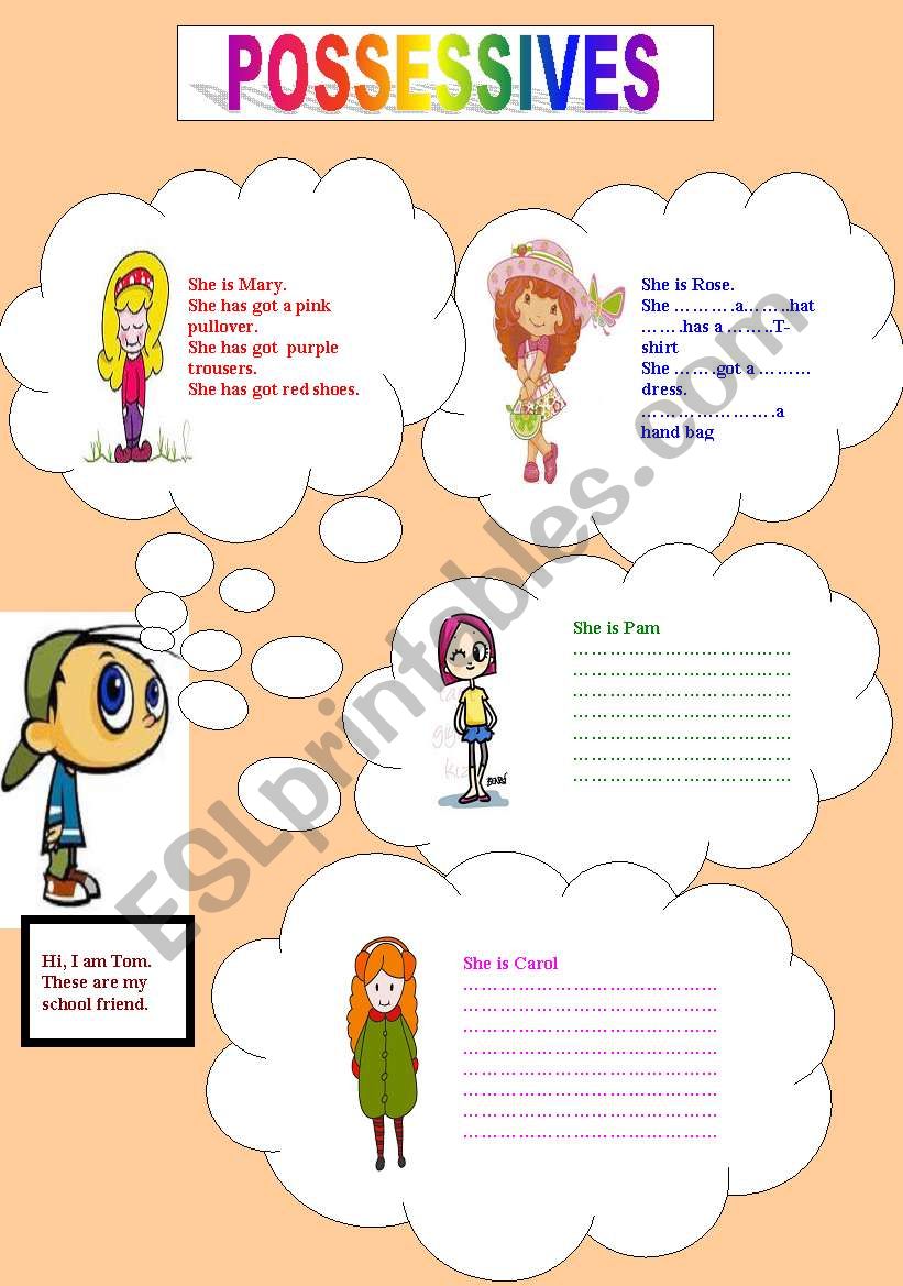 POSSESSIVES worksheet