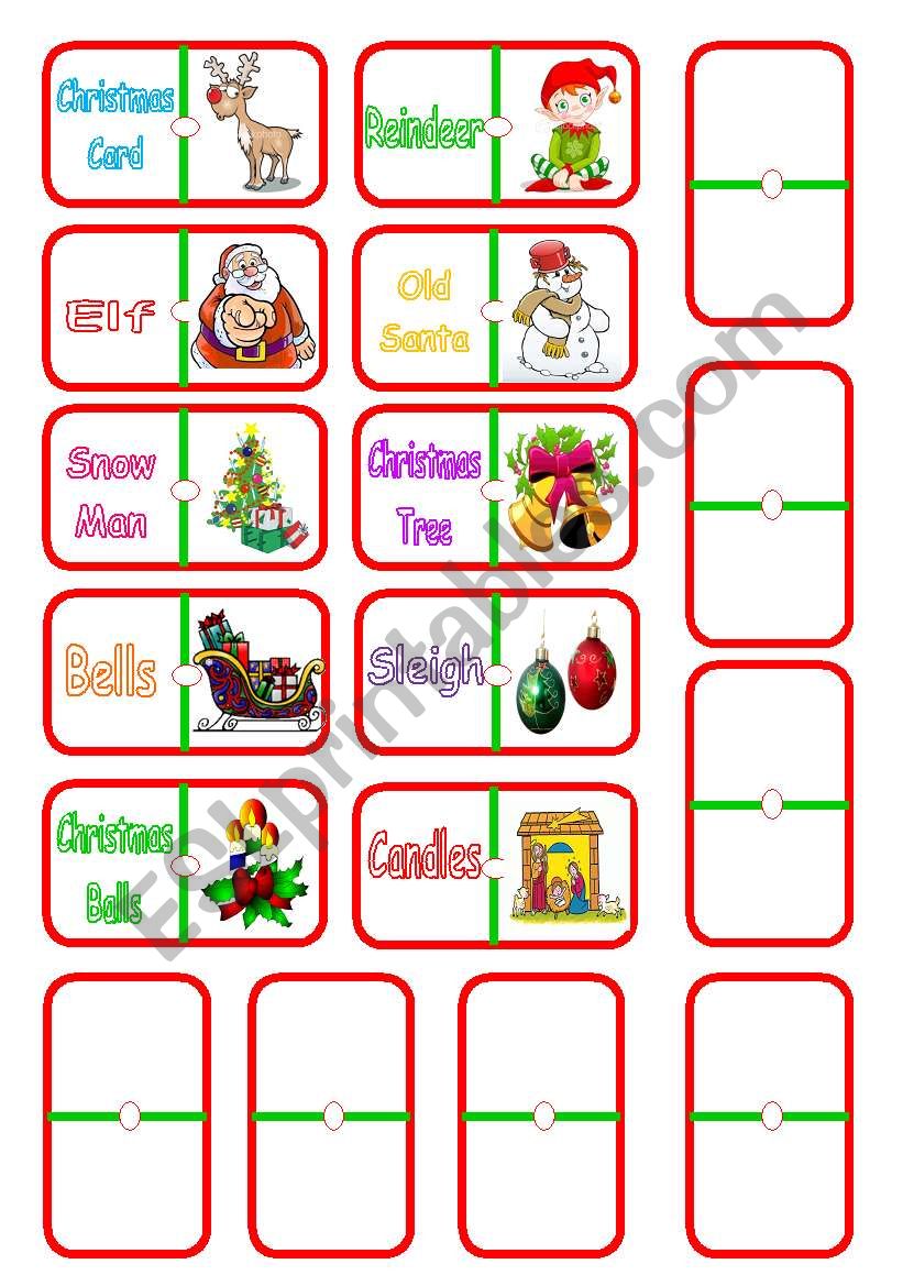 Christmas dominÃ³ 1/3 worksheet