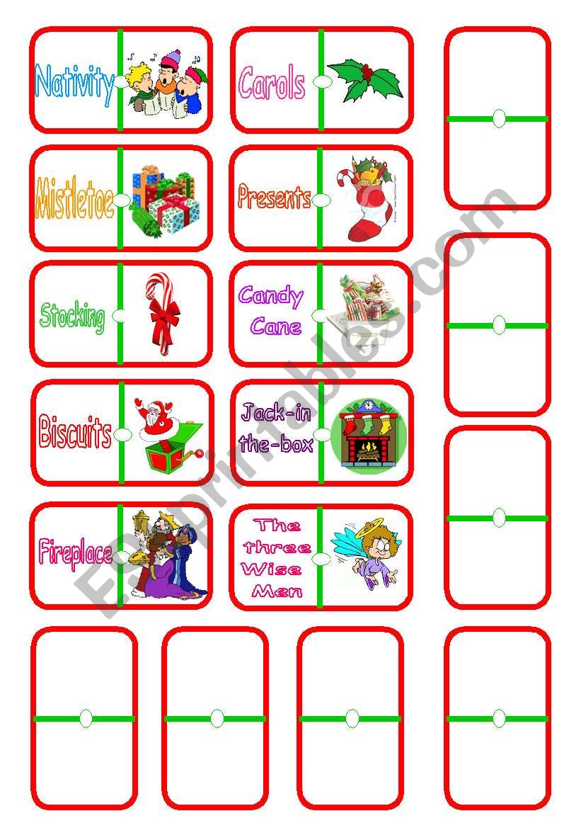 Christmas domino 2/3 worksheet