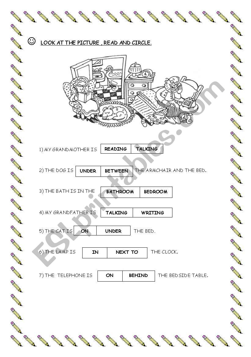 English worksheets: Circle the correct option