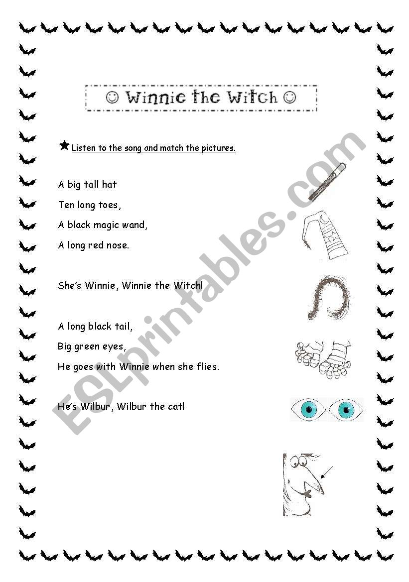 Winnie the witchs song (match the pictures)