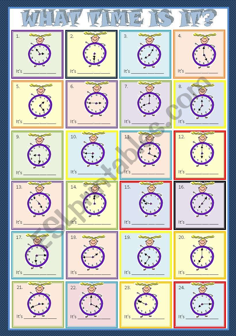 WHAT TIME IS IT? worksheet