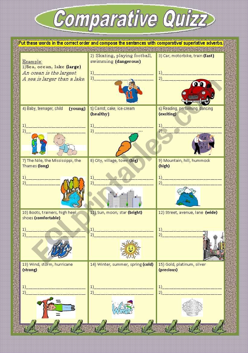    Comparative Quiz worksheet