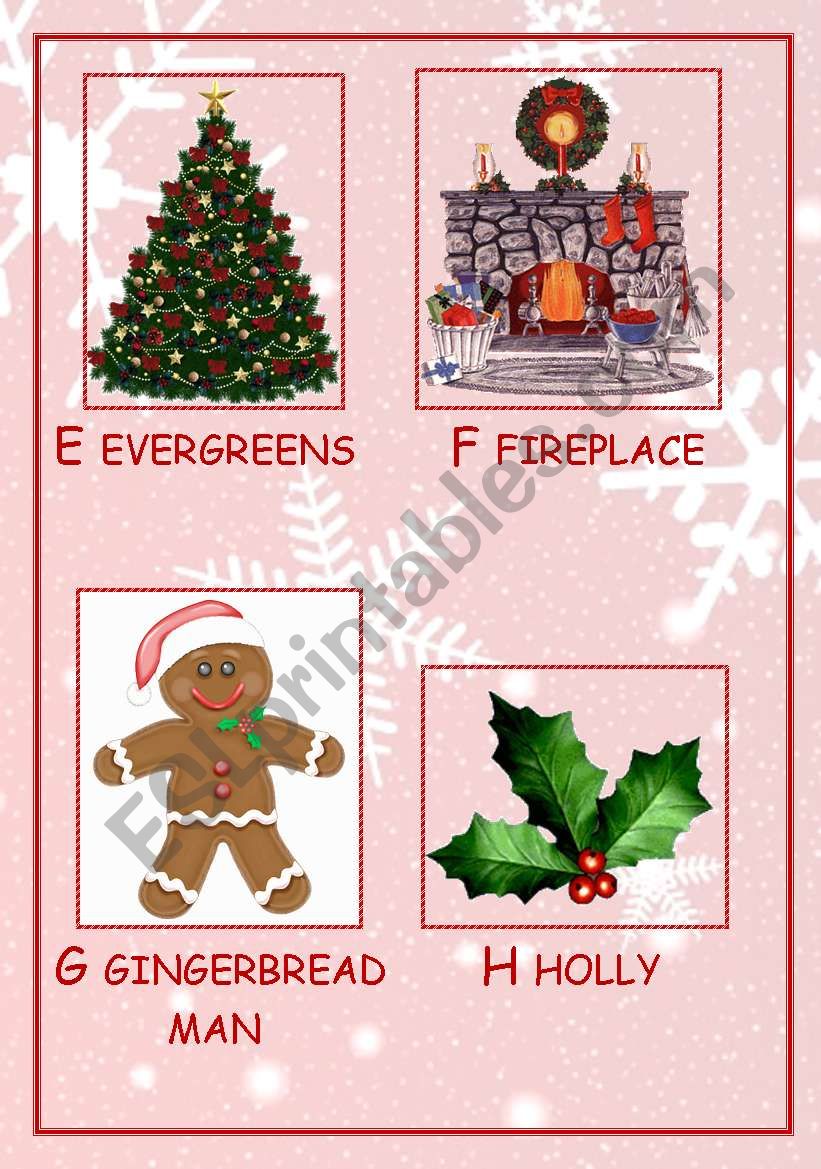 CHRISTMAS ABC part 2 E-H  worksheet