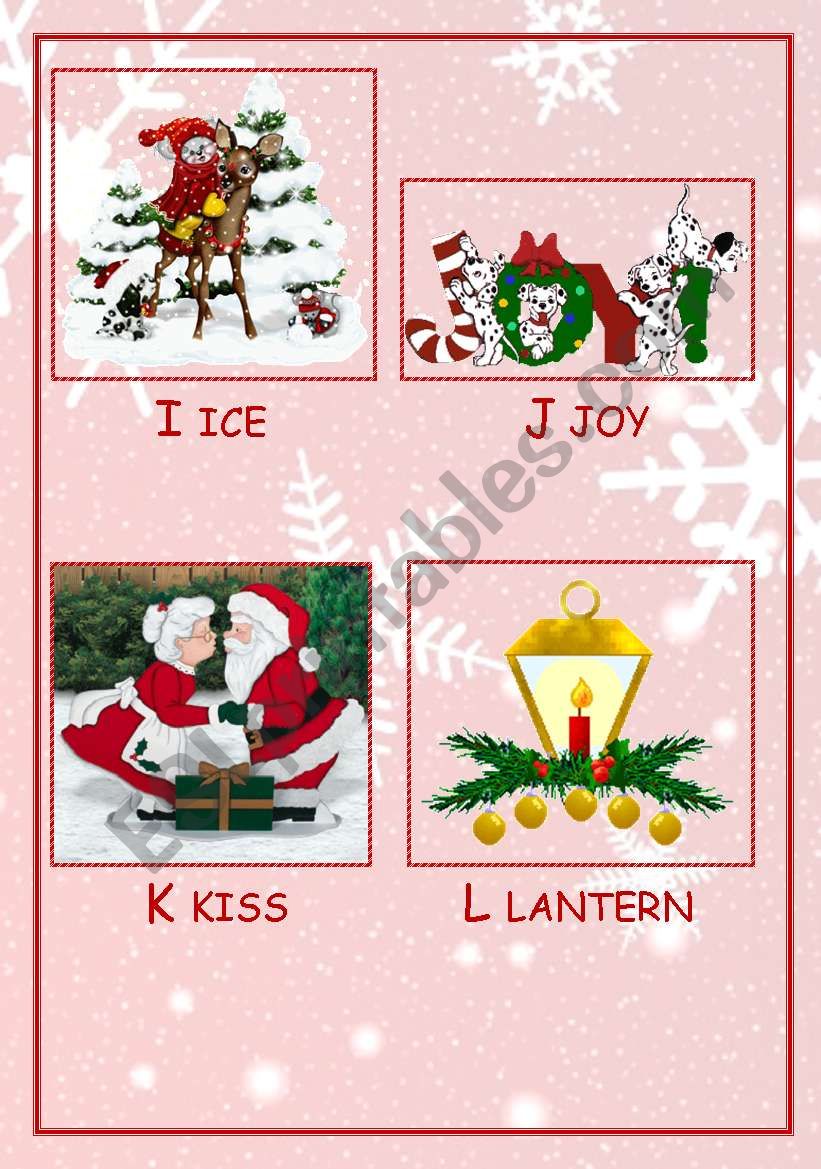 CHRISTMAS ABC part 3 I-L worksheet