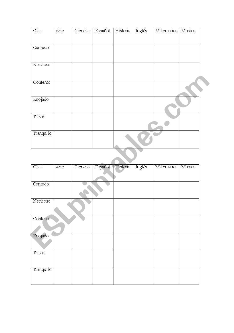 class survery worksheet