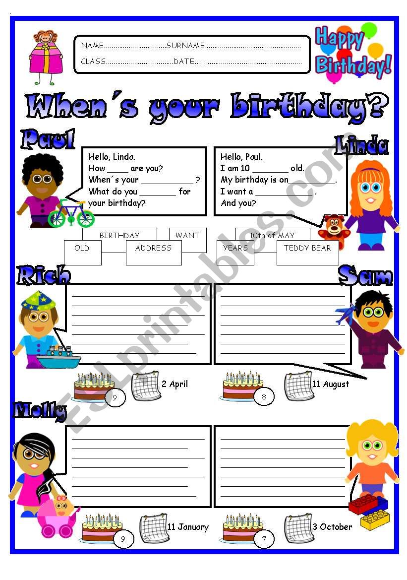 Whens  your birthday? worksheet