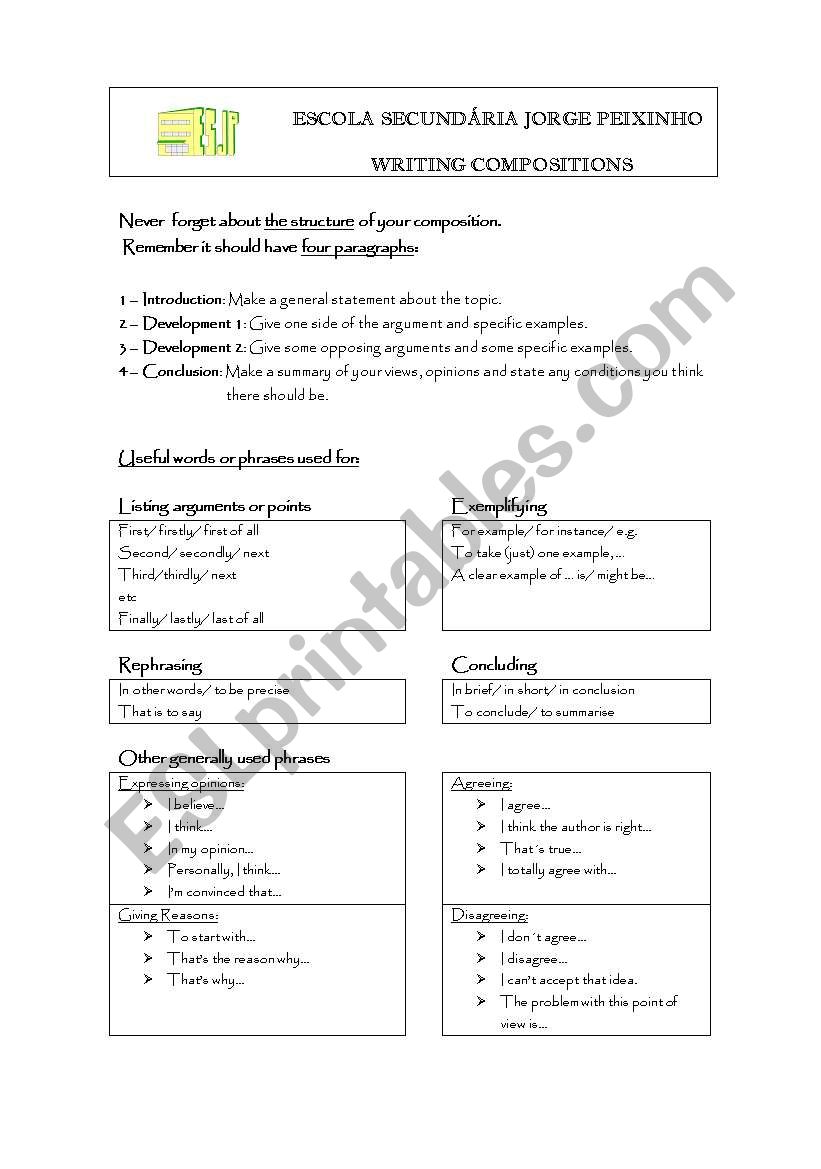 Writing Compositions worksheet