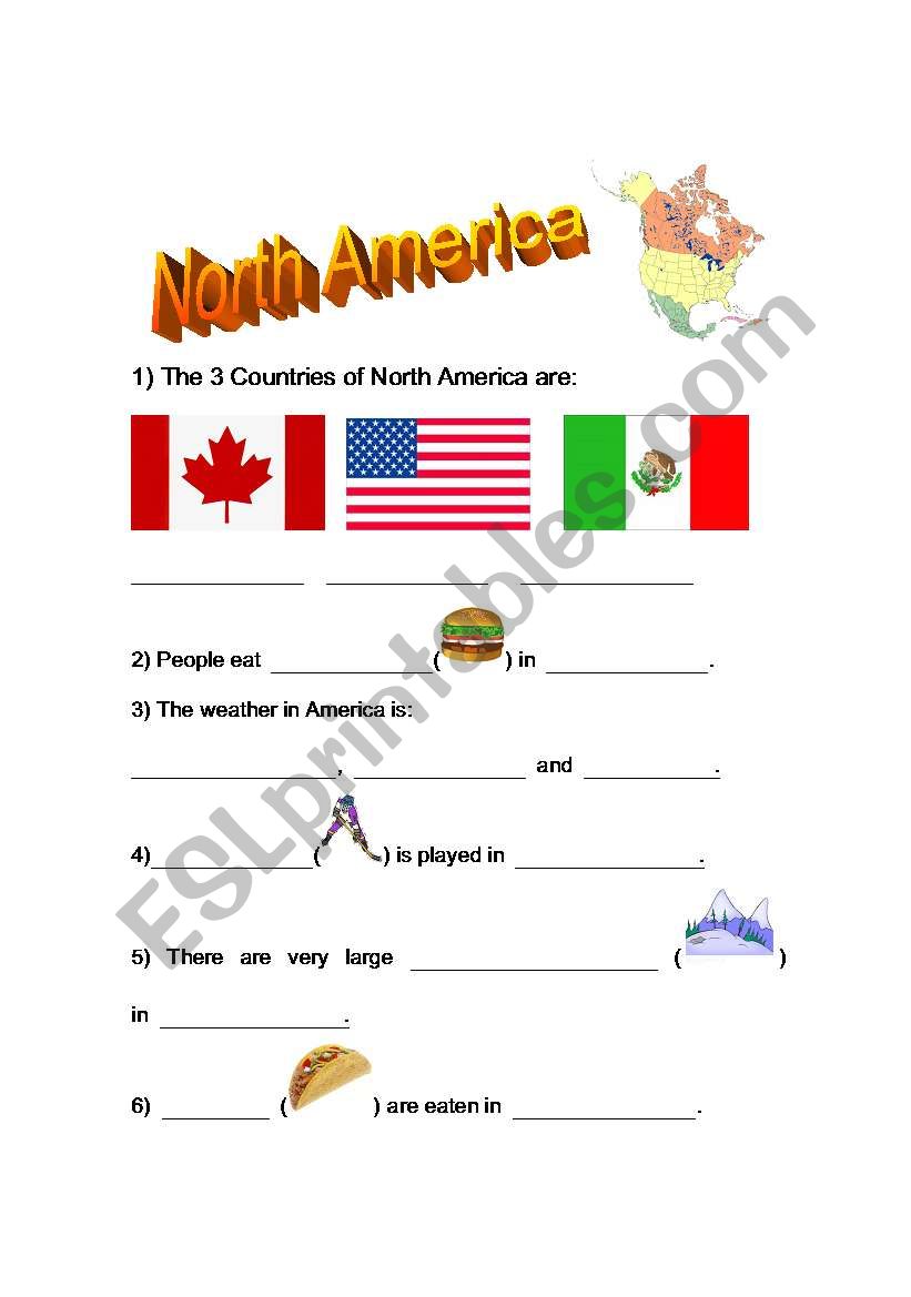 North America Fact Sheet worksheet