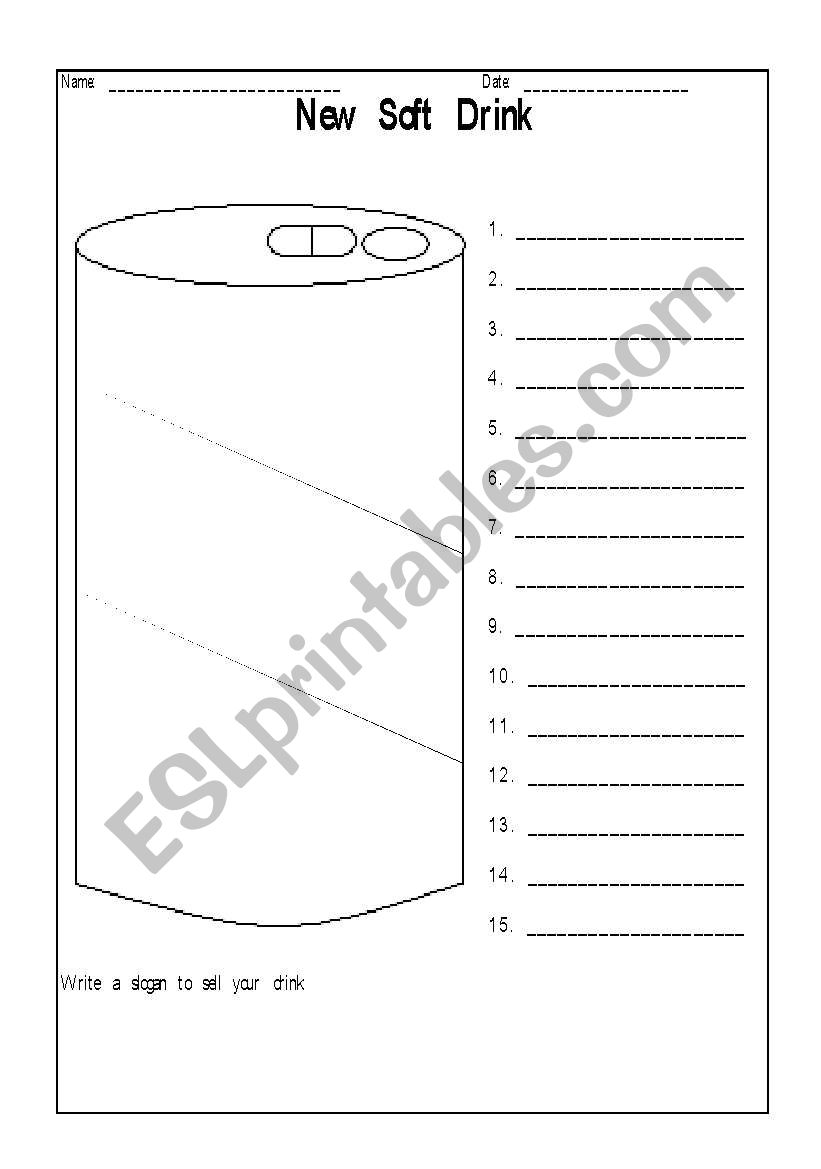 Design A New Soft Drink worksheet