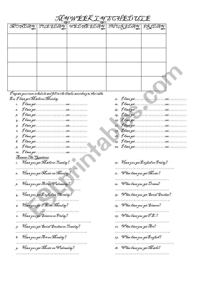 students can make their own schedule