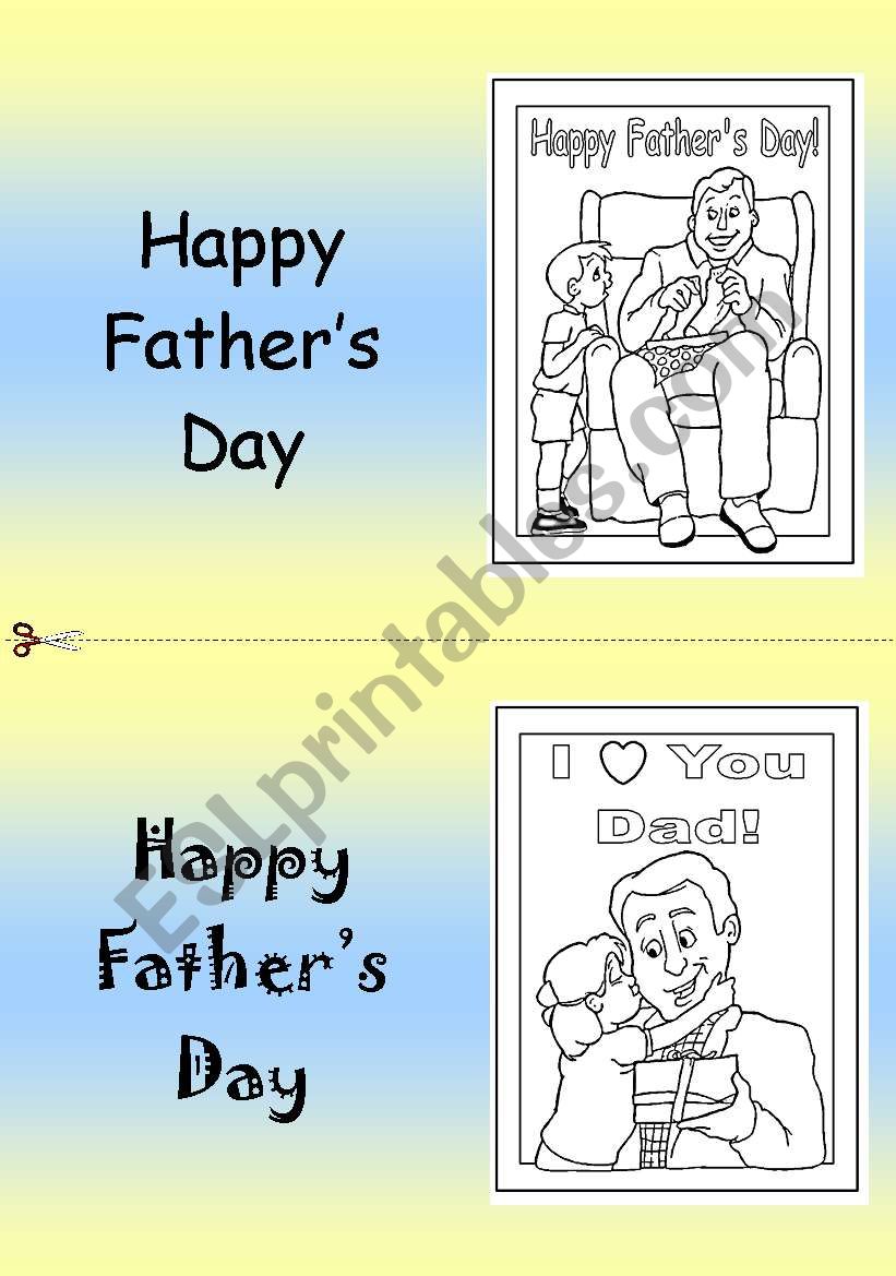 Fathers Day Cards worksheet