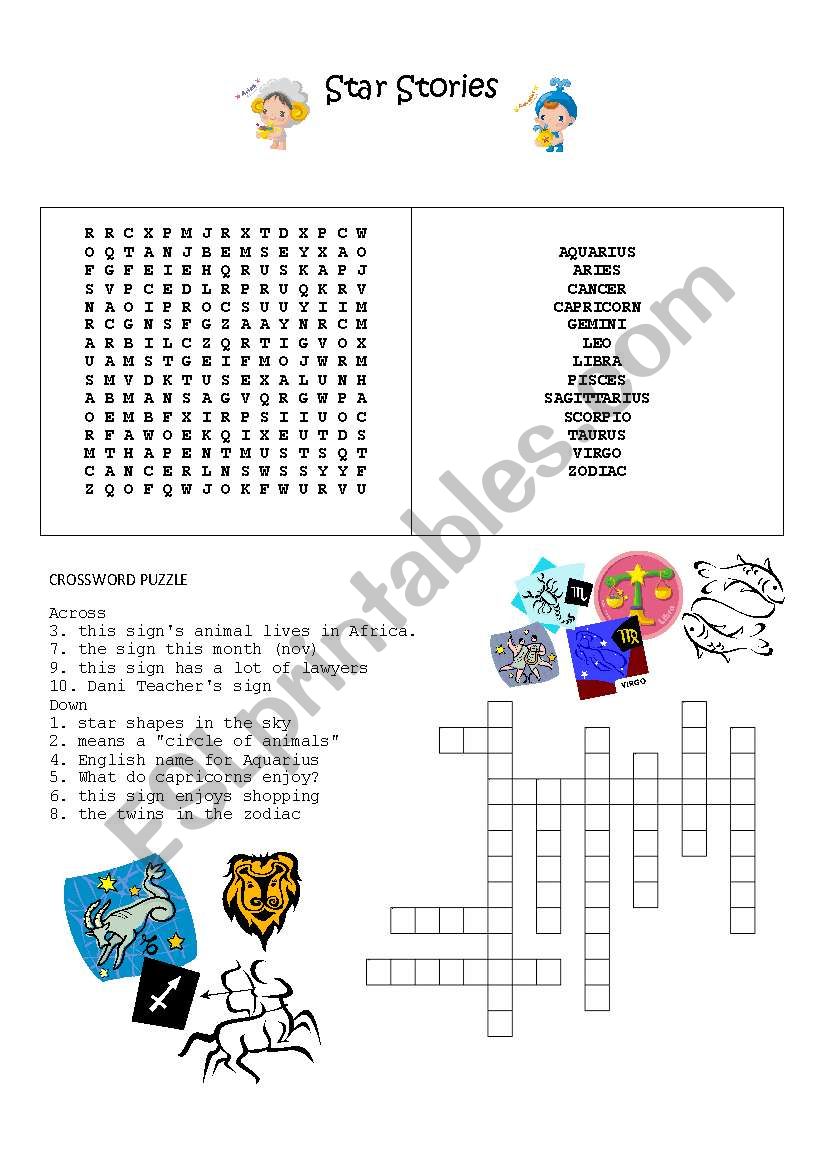 Zodiac Worksheet 2 worksheet