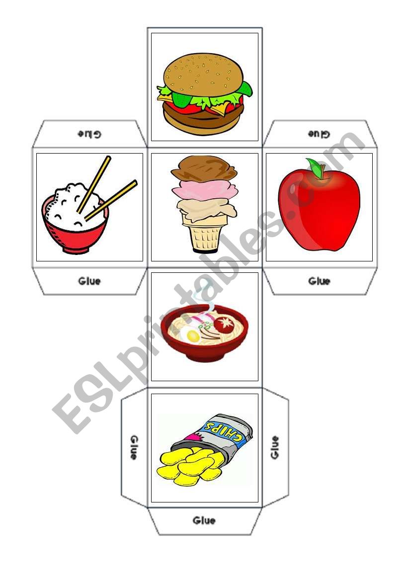 Food Dice worksheet