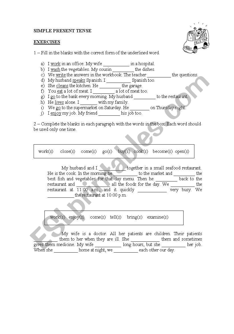 Simple Present Tense worksheet