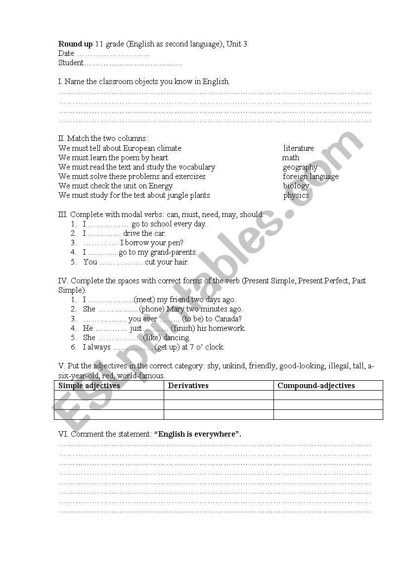 round up worksheet