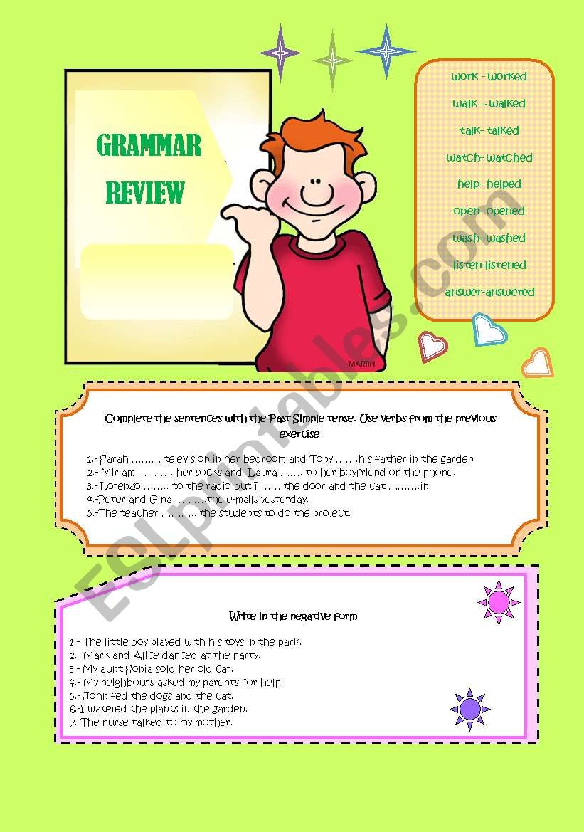 GRAMMAR REVIEW: PAST SIMPLE worksheet