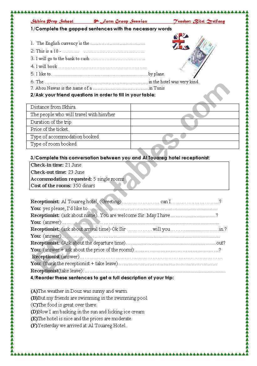 accommodation worksheet