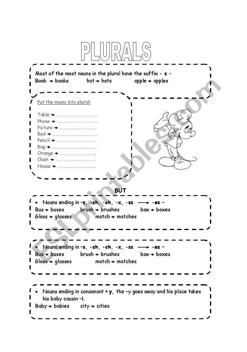 PLURALS worksheet