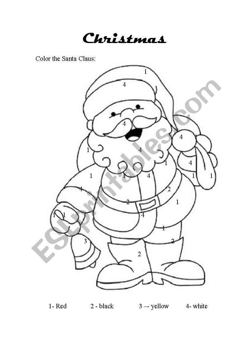 Color the Santa Claus worksheet