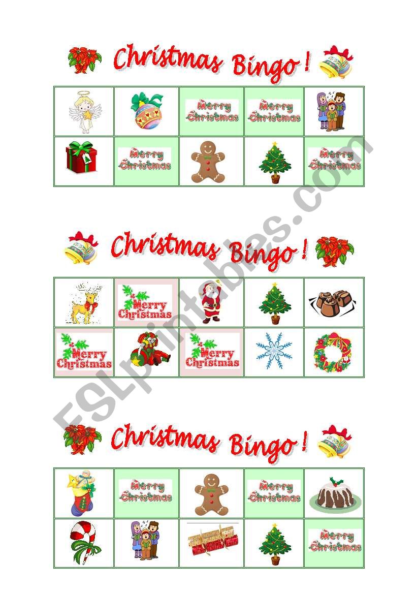 MY  CHRISTMAS  BINGO worksheet