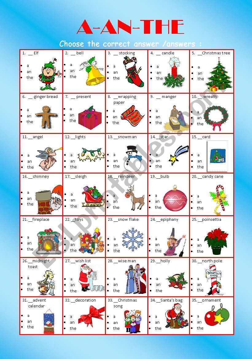 ARTICLES AND CHRISTMAS -EDITABLE-