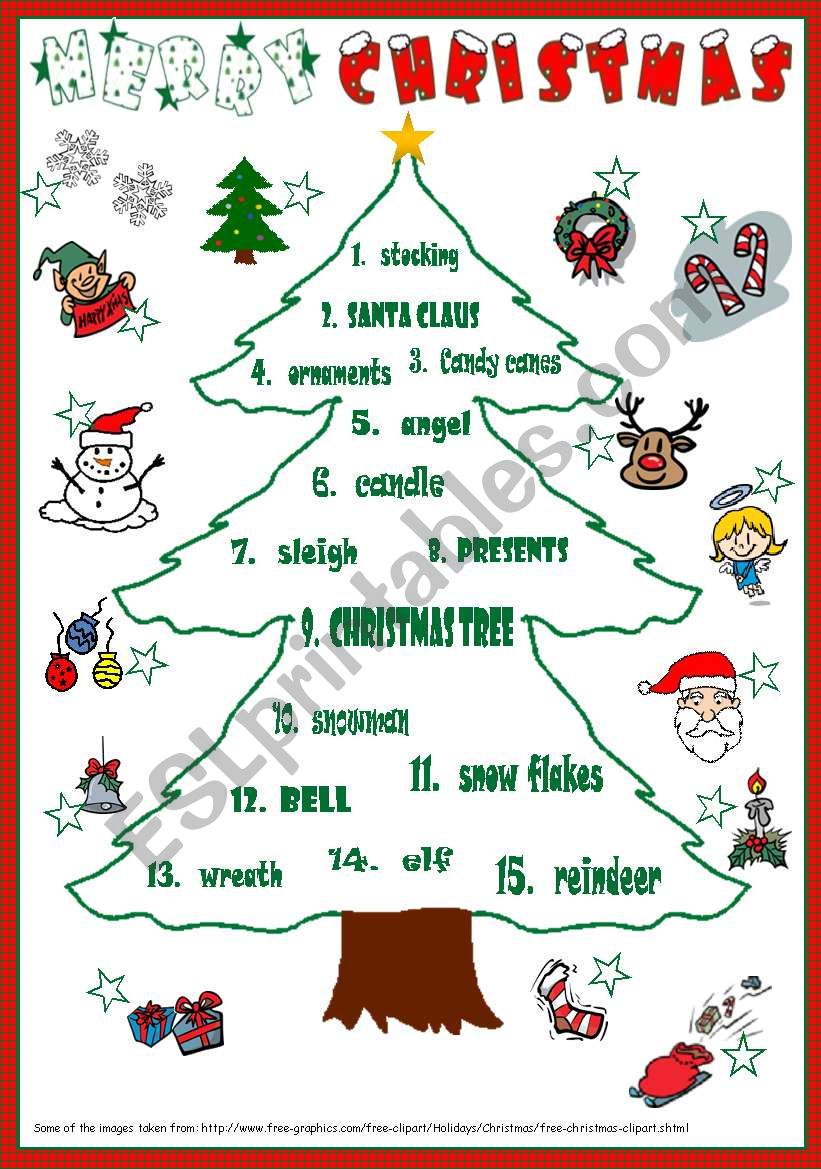 Christmas matching worksheet