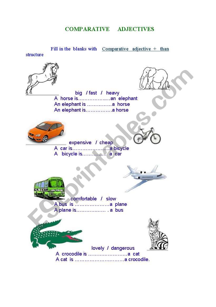 COMPARATIVE  ADJECTIVES worksheet