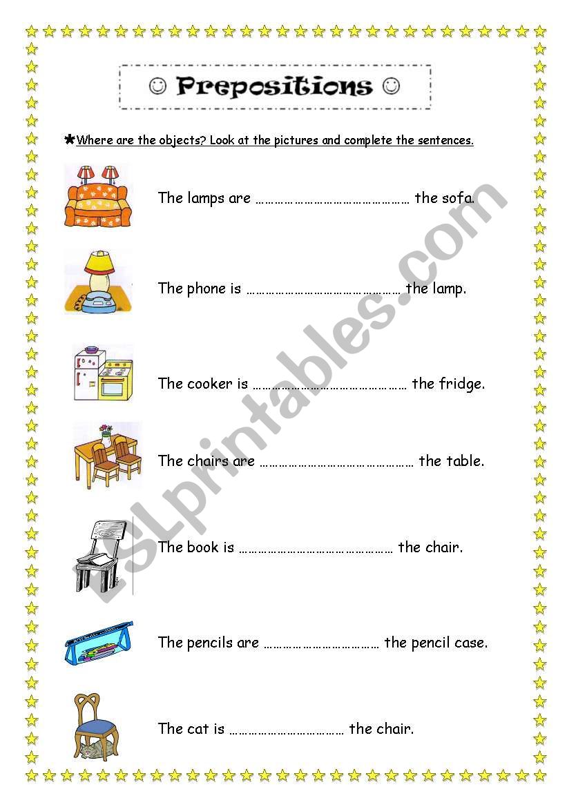 Prepositions, complete with words