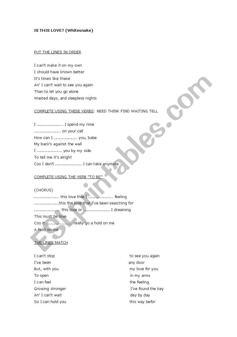 is this love worksheet