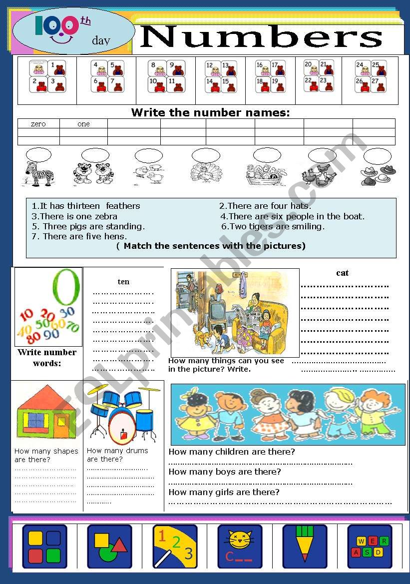 Numbers  worksheet