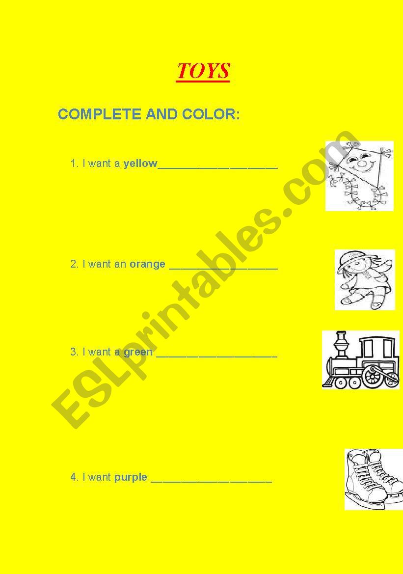 TOYS worksheet