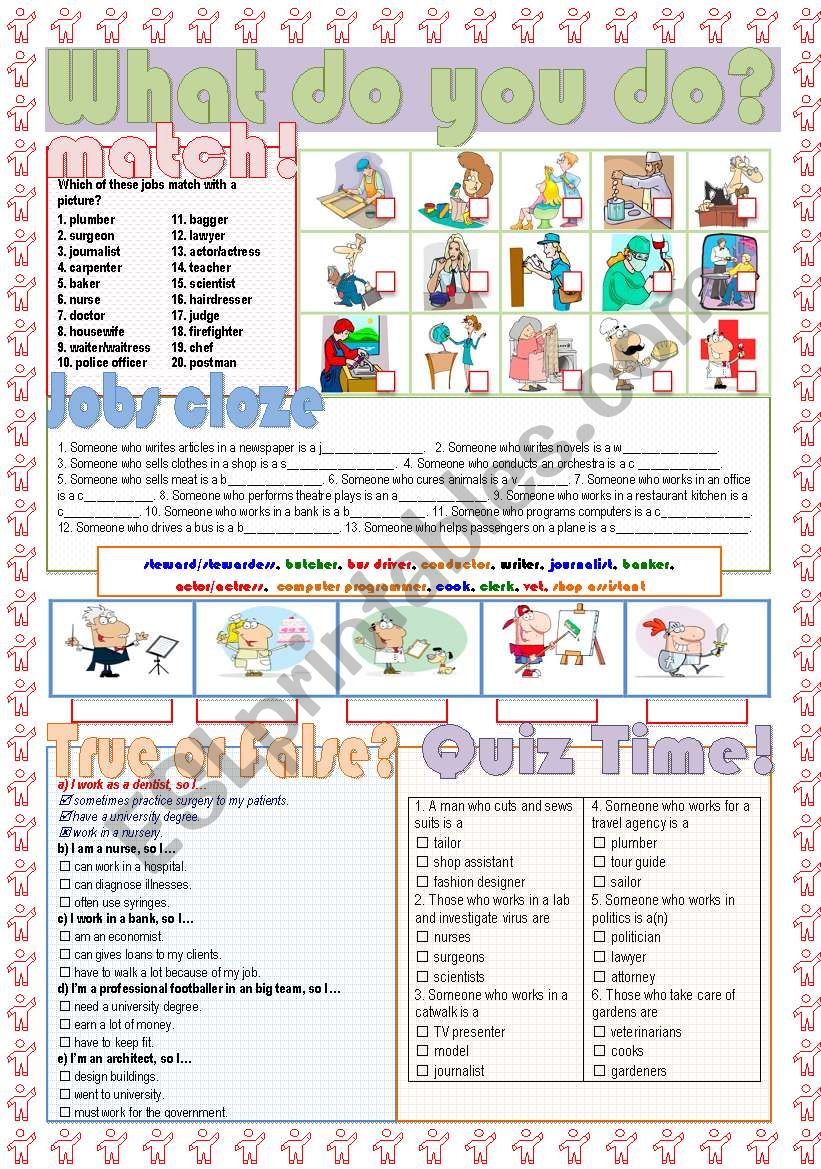 What do you do? (JOBS) worksheet