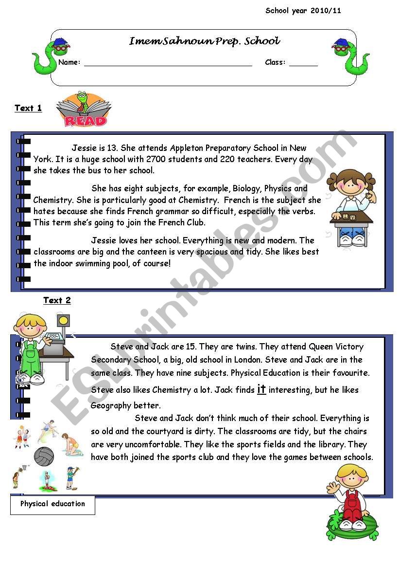 End-term test: reading- language- writing