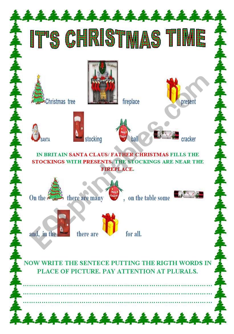 Christmas time worksheet