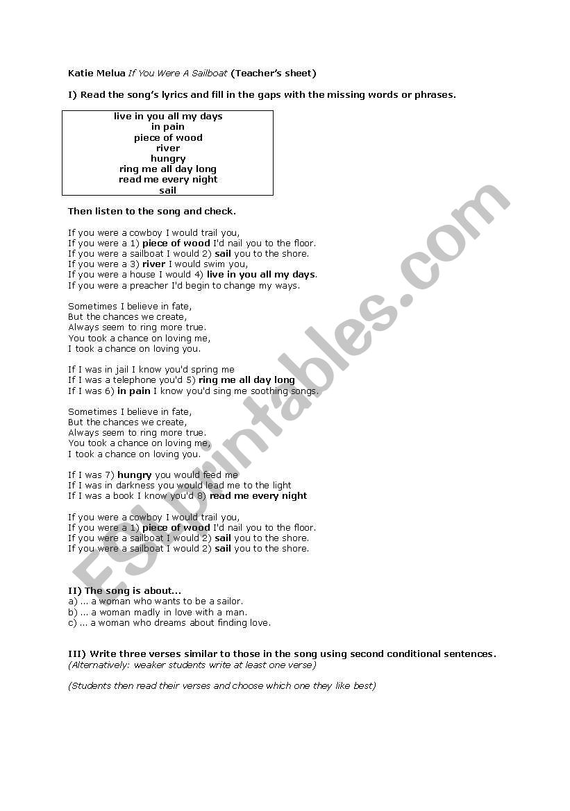 Katie Melua  worksheet