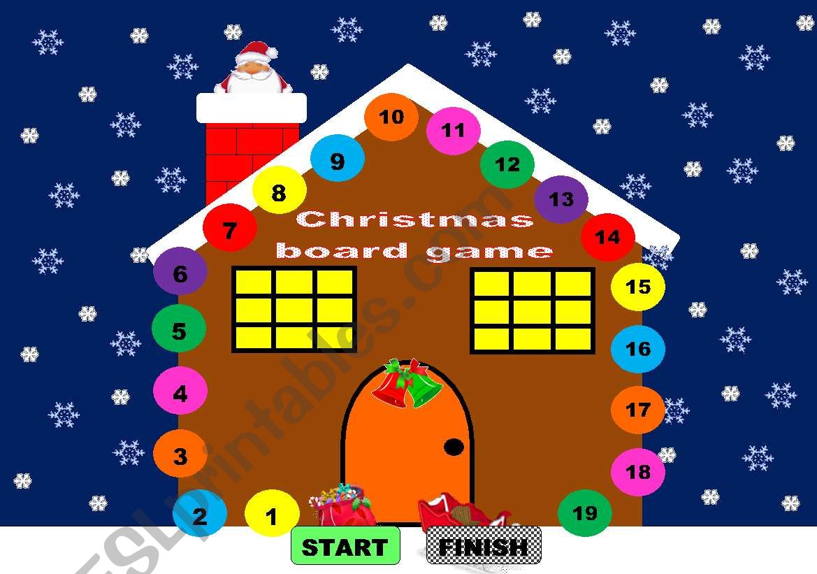 Christmas board game/ Christmas game  - young learners