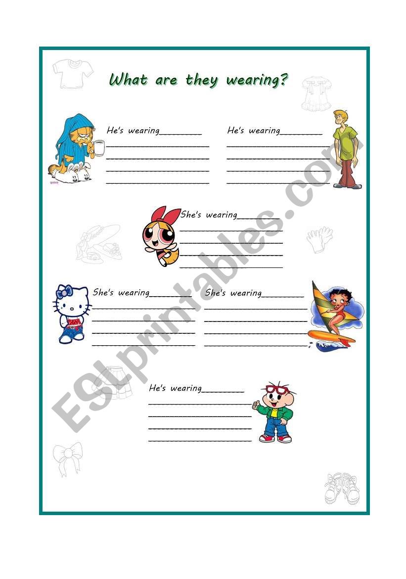 Describing clothes worksheet