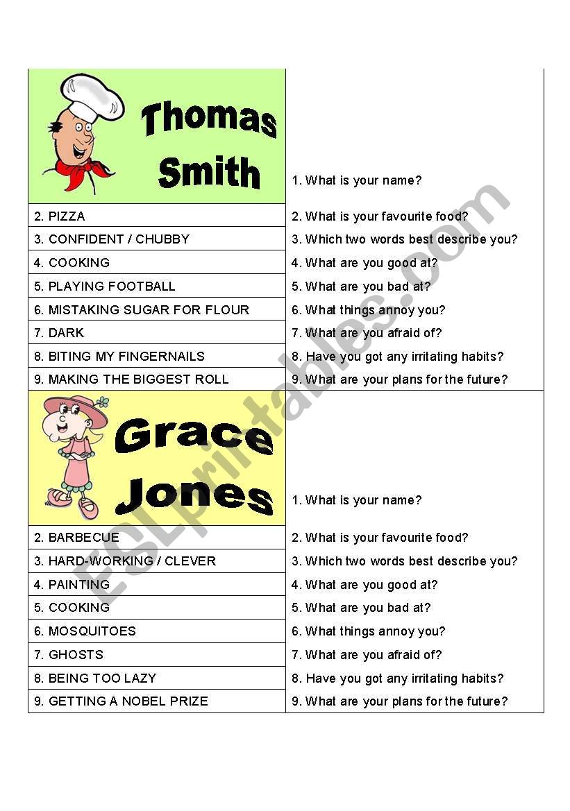 PERSONALITY IDENTIFICATION CARDS