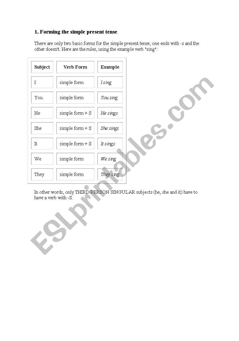 PRESENT SIMPLE VS CONTINIOUS worksheet
