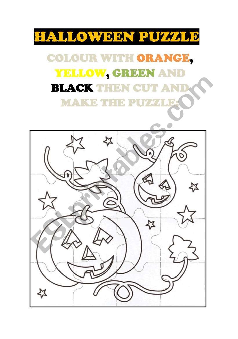 halloween puzzle worksheet