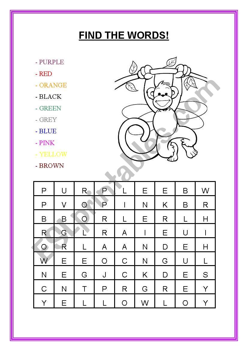 Find the colours! worksheet