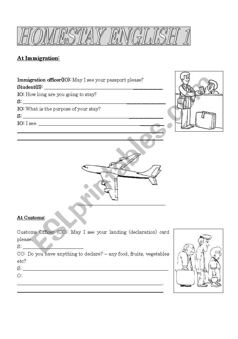 Homestay English Immigration/Customs