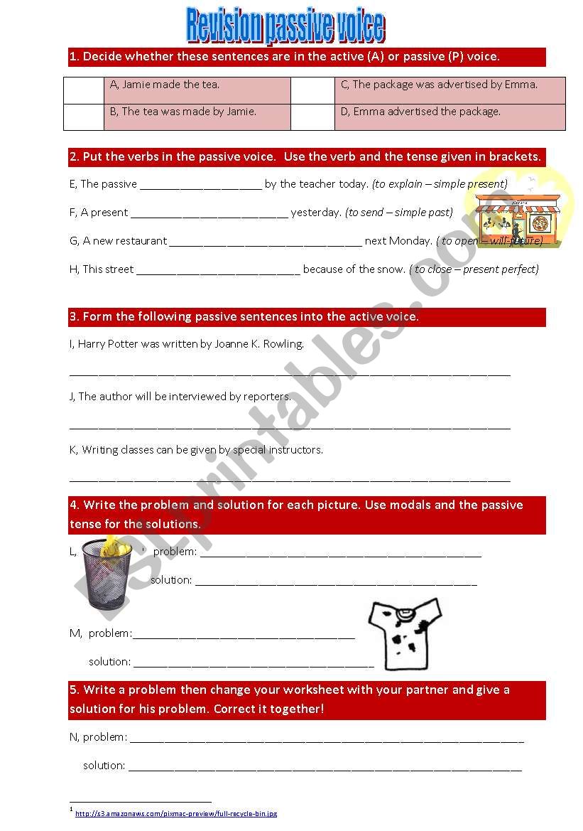 Revision passive voice  worksheet