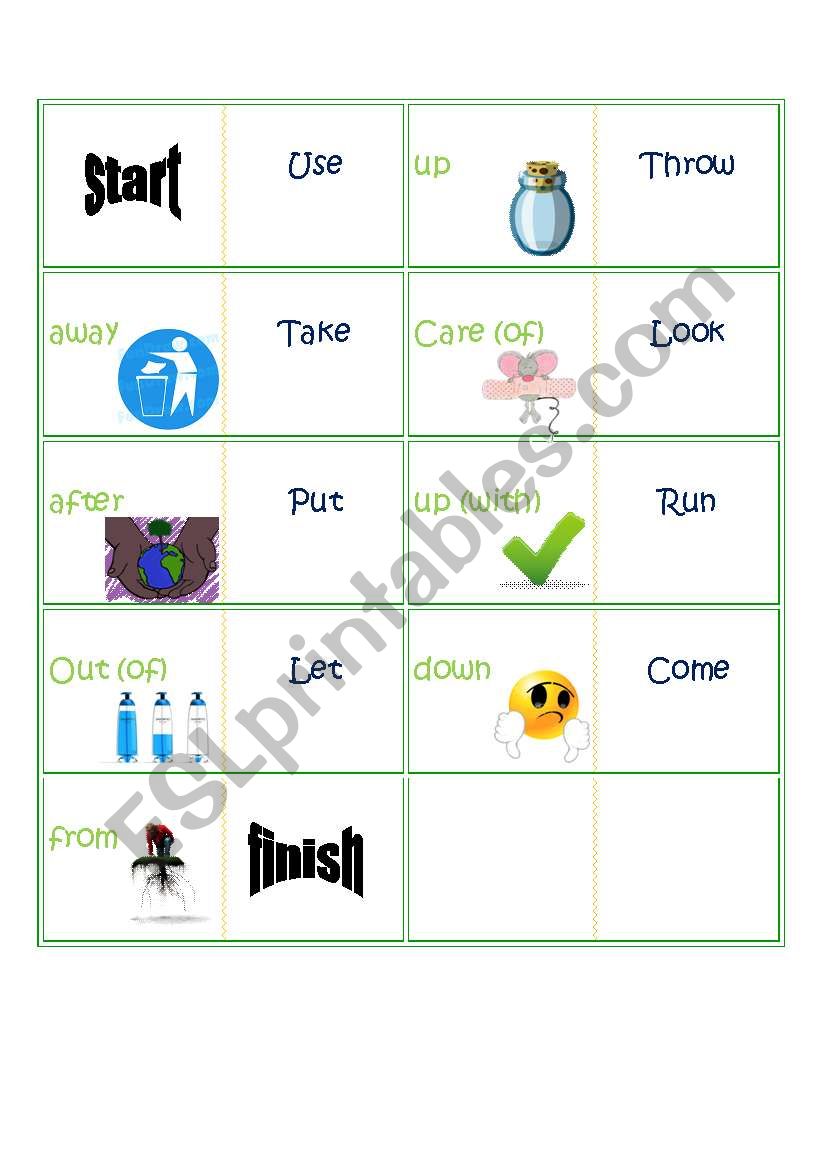 Phrasal verbs domino - environment