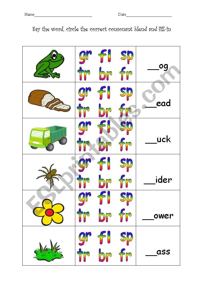 worksheet-consonant-blends