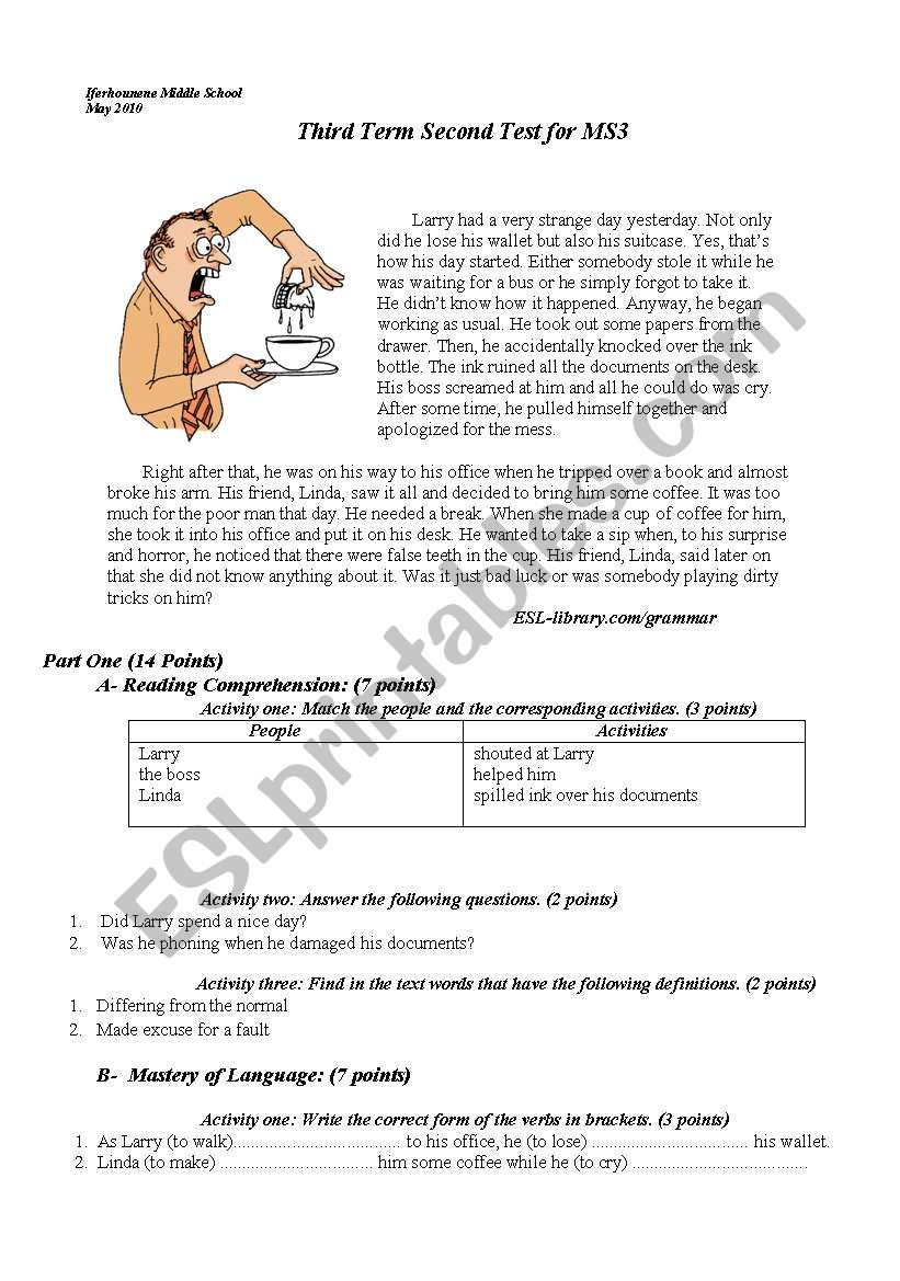 past cont. worksheet