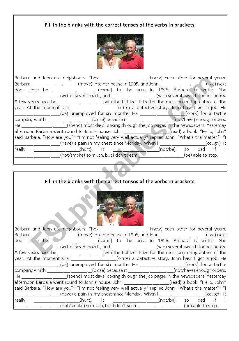  Verb Tenses - Barbara and John